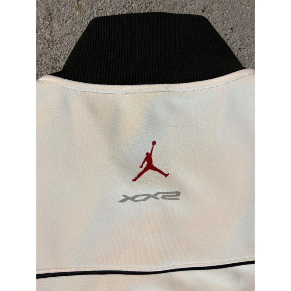Vintage Y2K Jordan Brand XX2‎ White Black Full Zip Track Jacket Lg Jumpman Logo